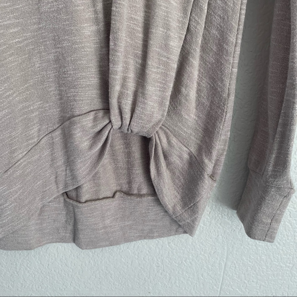 Juicy Couture tan beige long sleeve top folded tie twist front M - Picture 7 of 7
